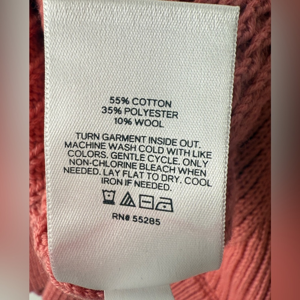 Express Rose Pink Ribbed Cap Sleeve Mock Turtleneck Shirt Wool Blend Med. Career - Picture 9 of 10